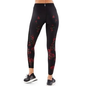ULTRACOR Madrid High-Rise Floral Leggings Black Red Size Medium